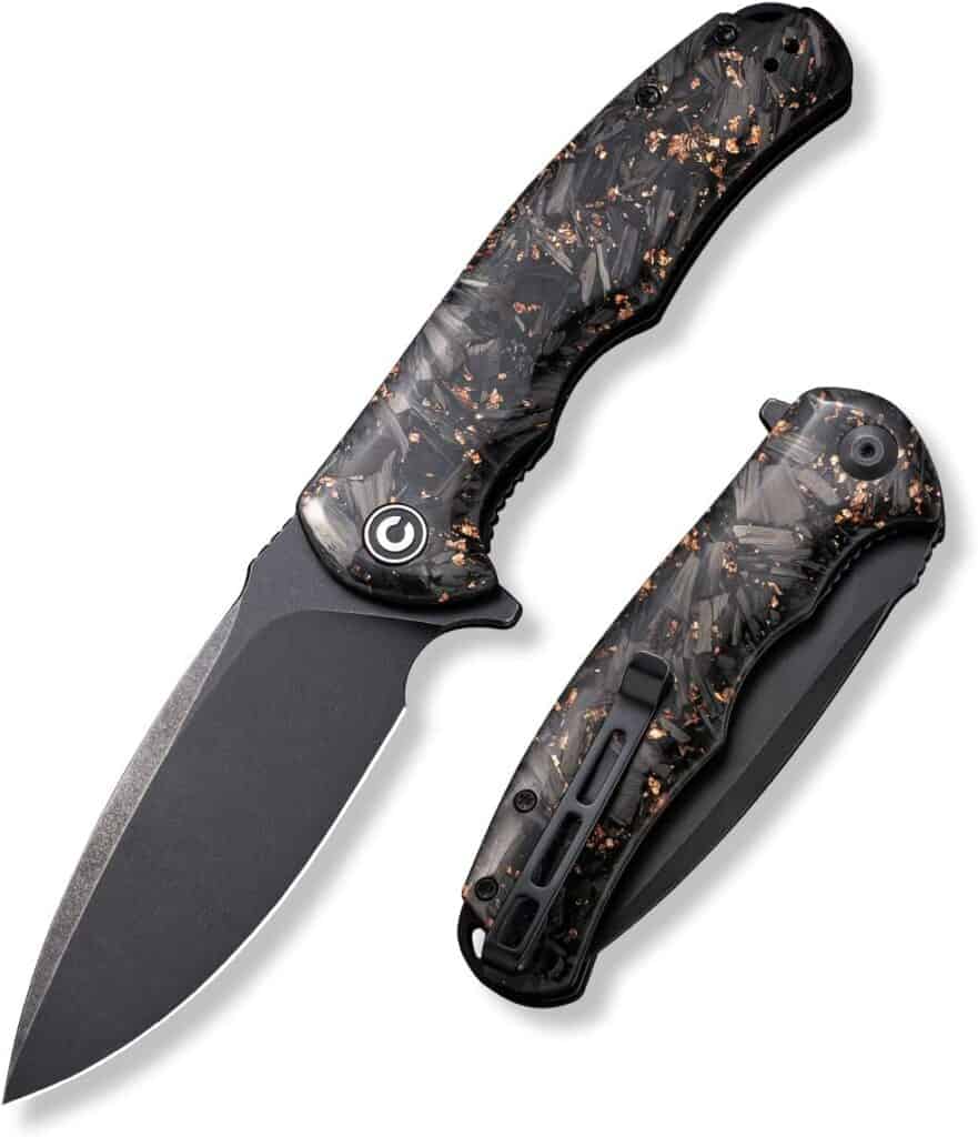 CIVIVI Folding Pocket Knife Black Stonewash with Copper Shred