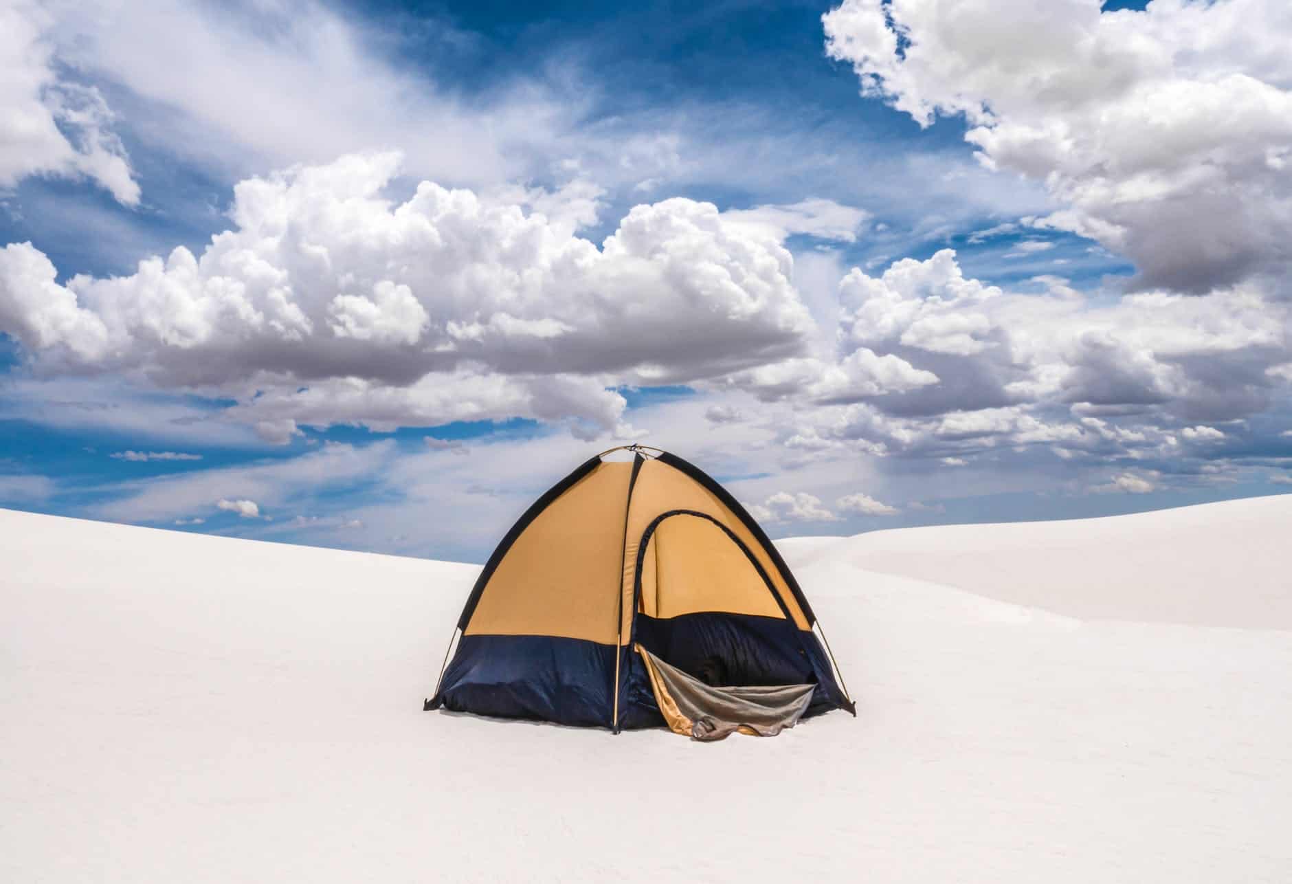 tent on a sandy beach