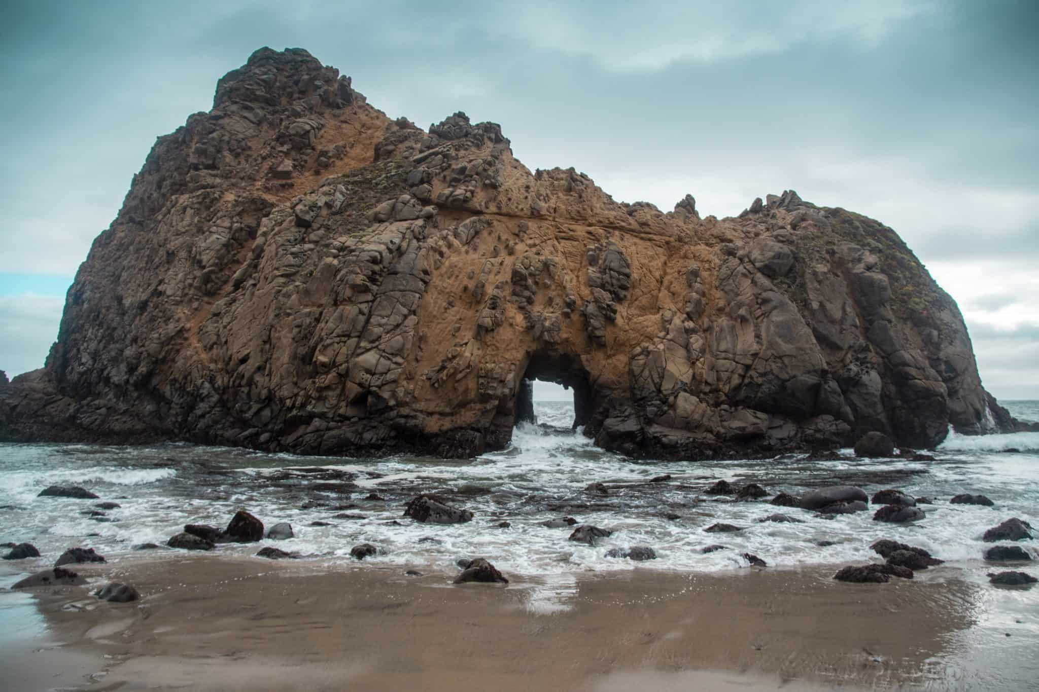 Keyhole Arch at Big Sur in California