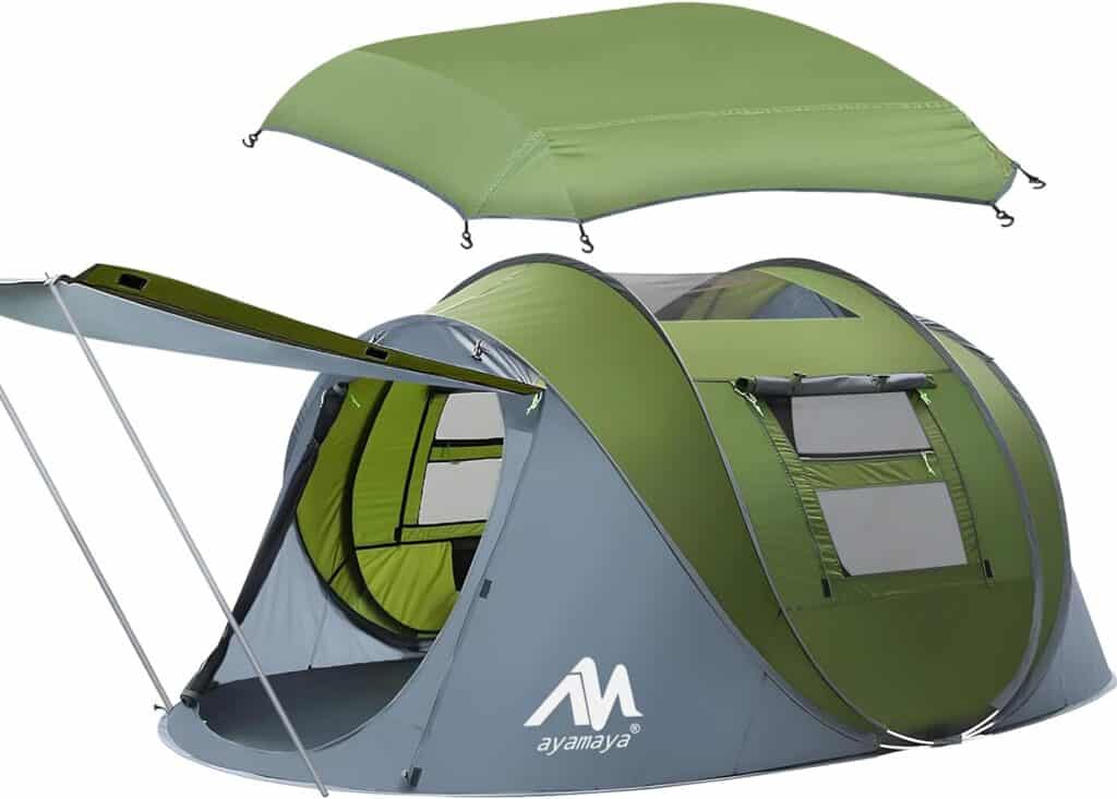 ayamaya 4 person waterproof pop up tent with 2 doors